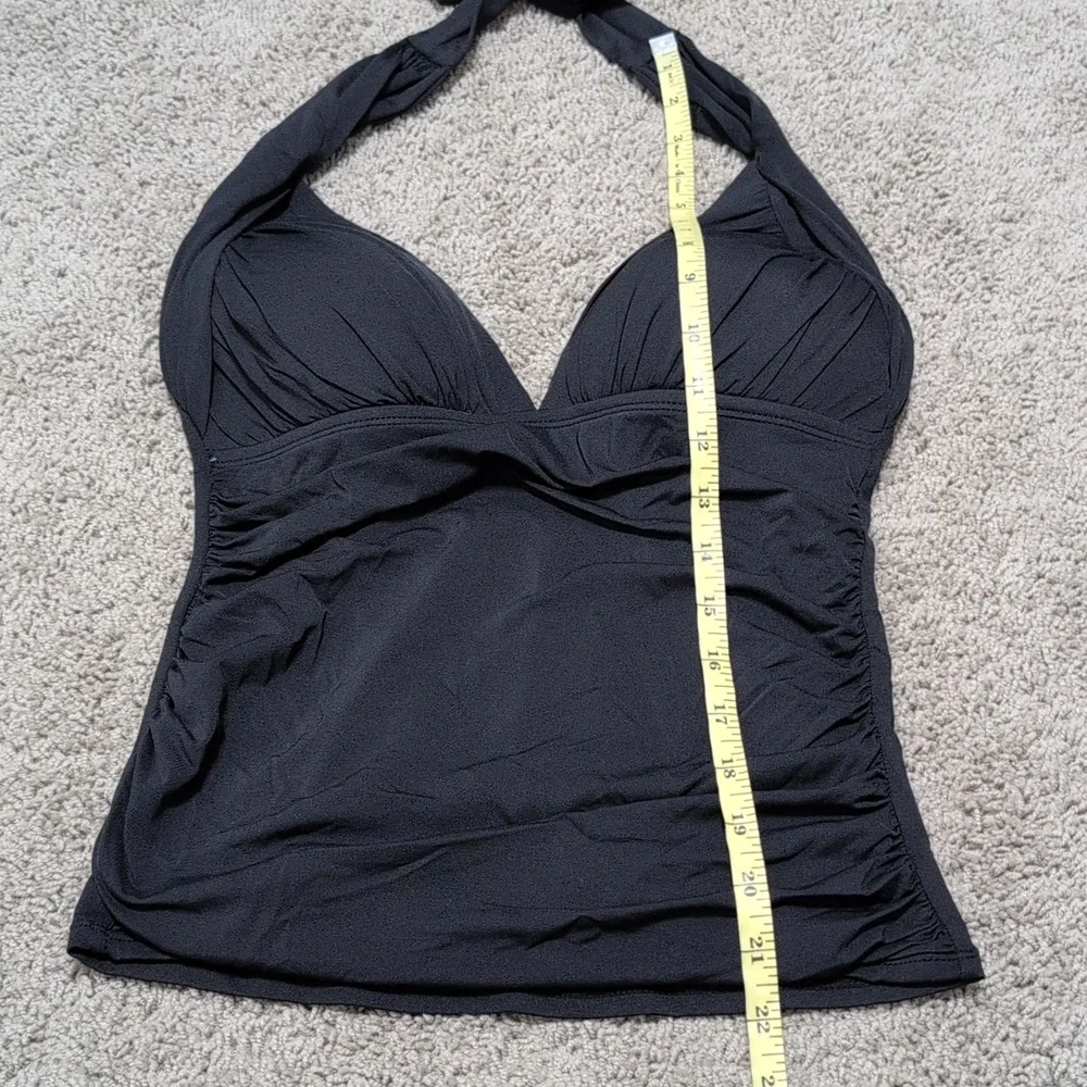 La Blanca Tankini Black Bathing Suit Top Ruched Halter Style Size 6 - Picture 12 of 12